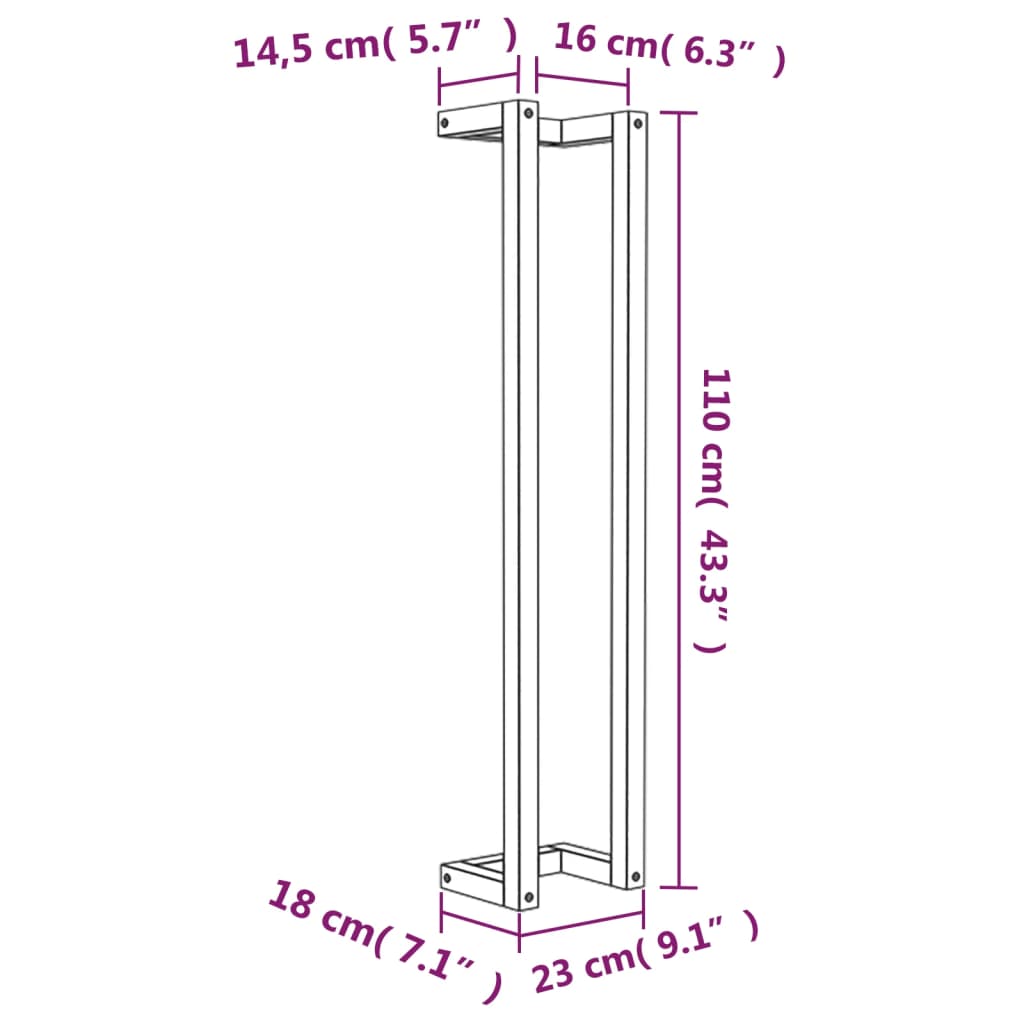 Towel Rack White 23x18x110 cm Solid Wood Pine