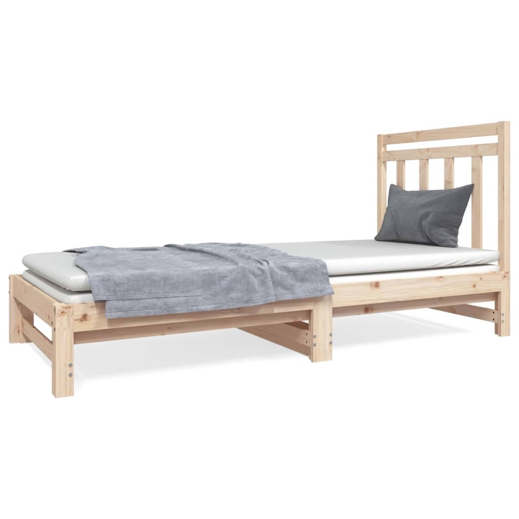 Pull-out Day Bed 2x(90x190) cm Solid Wood Pine