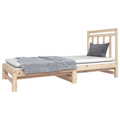 Pull-out Day Bed 2x(90x190) cm Solid Wood Pine