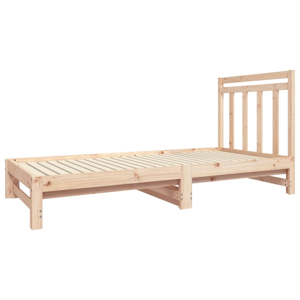 Pull-out Day Bed 2x(90x190) cm Solid Wood Pine