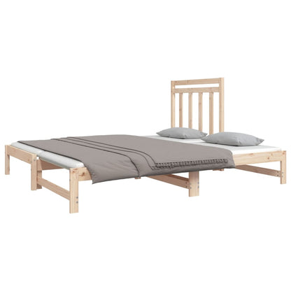 Pull-out Day Bed 2x(90x190) cm Solid Wood Pine