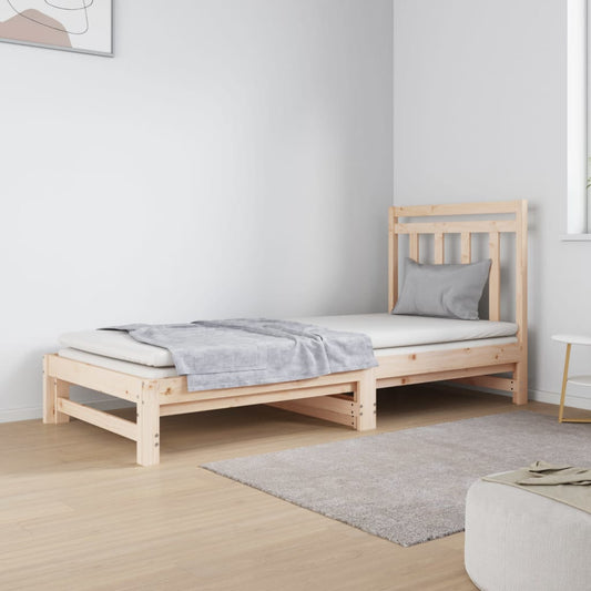 Pull-out Day Bed 2x(90x190) cm Solid Wood Pine