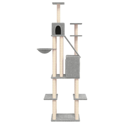 Cat Tree with Sisal Scratching Posts Light Grey 201 cm