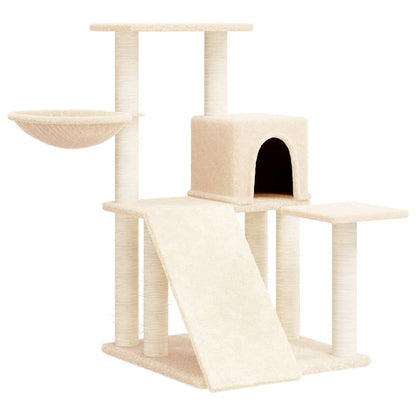 Cat Tree with Sisal Scratching Posts Cream 82 cm