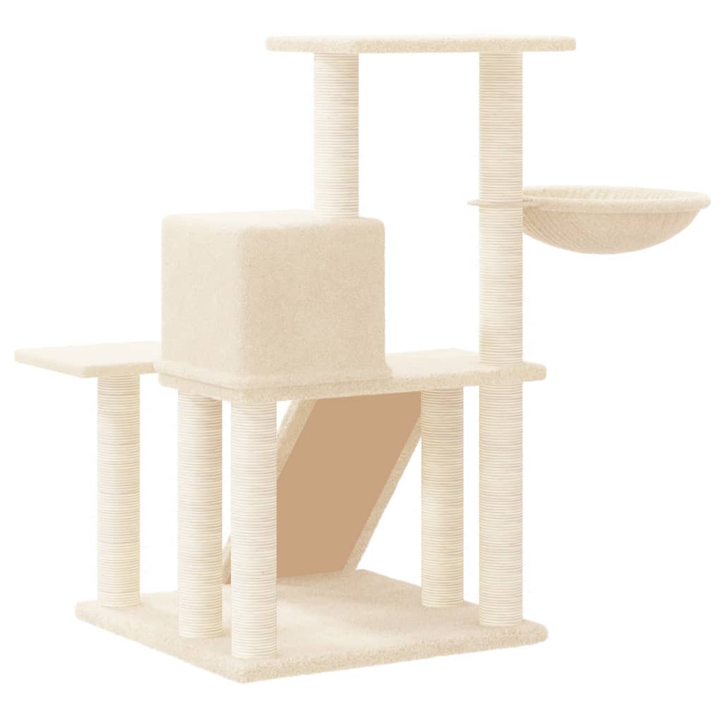 Cat Tree with Sisal Scratching Posts Cream 82 cm