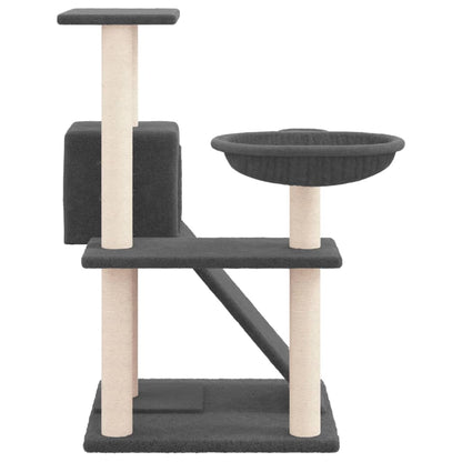 Cat Tree with Sisal Scratching Posts Dark Grey 82 cm