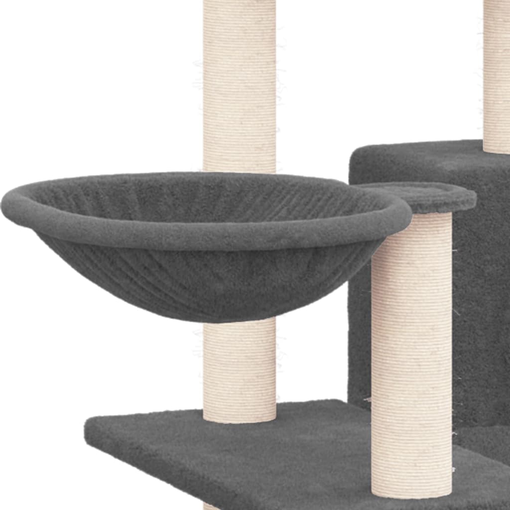 Cat Tree with Sisal Scratching Posts Dark Grey 82 cm