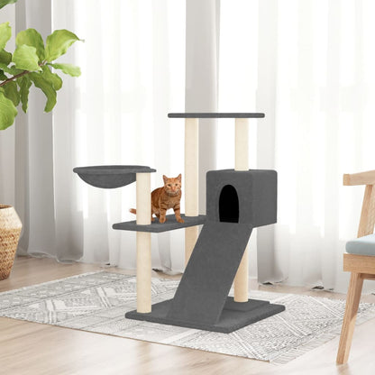 Cat Tree with Sisal Scratching Posts Dark Grey 82 cm