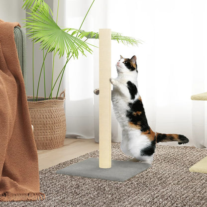 Cat Scratching Post Light Grey 35x35x70 cm