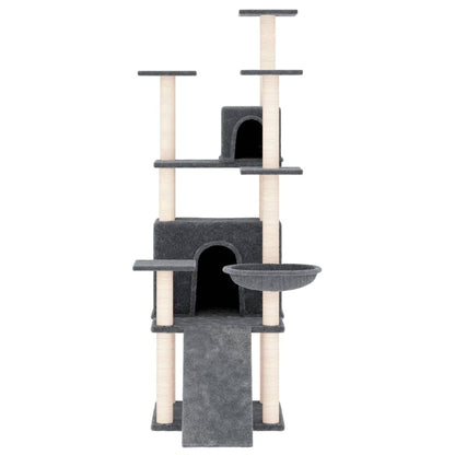 Cat Tree with Sisal Scratching Posts Dark Grey 154 cm