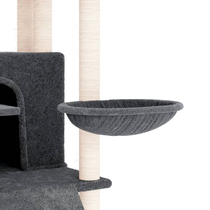 Cat Tree with Sisal Scratching Posts Dark Grey 154 cm