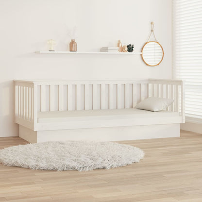 Day Bed without Mattress White 100x200 cm Solid Wood Pine