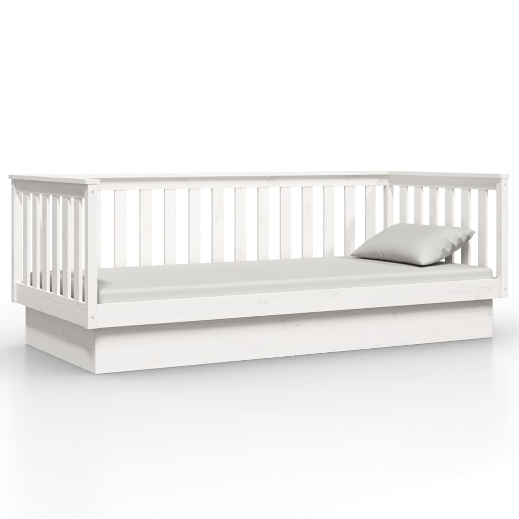 Day Bed without Mattress White 100x200 cm Solid Wood Pine