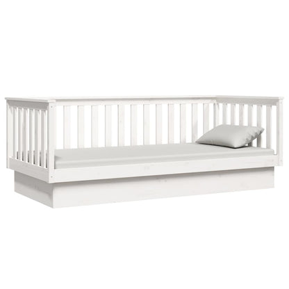 Day Bed without Mattress White 100x200 cm Solid Wood Pine