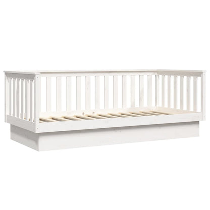 Day Bed without Mattress White 100x200 cm Solid Wood Pine