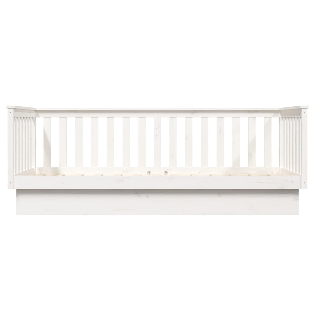 Day Bed without Mattress White 100x200 cm Solid Wood Pine