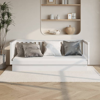 Day Bed without Mattress White 100x200 cm Solid Wood Pine