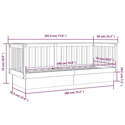 Day Bed Honey Brown 75x190 cm Solid Wood Pine