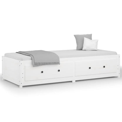 Day Bed without Mattress White 90x190 cm Single Solid Wood Pine