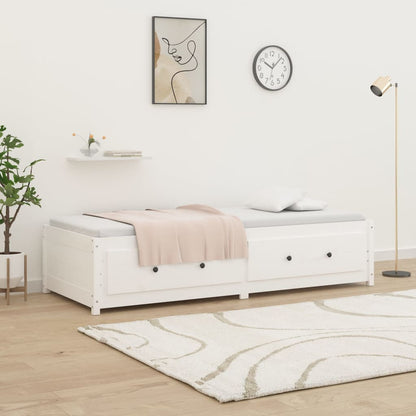 Day Bed without Mattress White 90x190 cm Single Solid Wood Pine