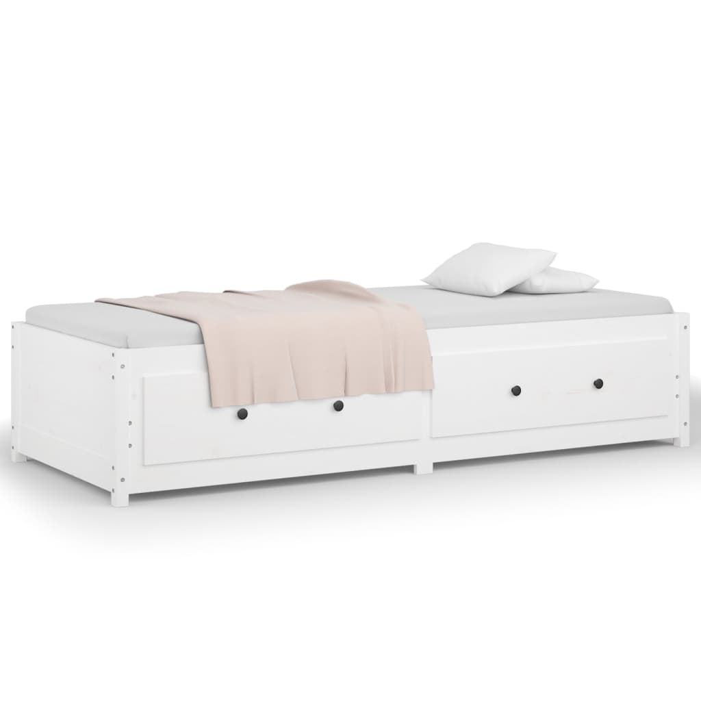 Day Bed without Mattress White 90x190 cm Single Solid Wood Pine