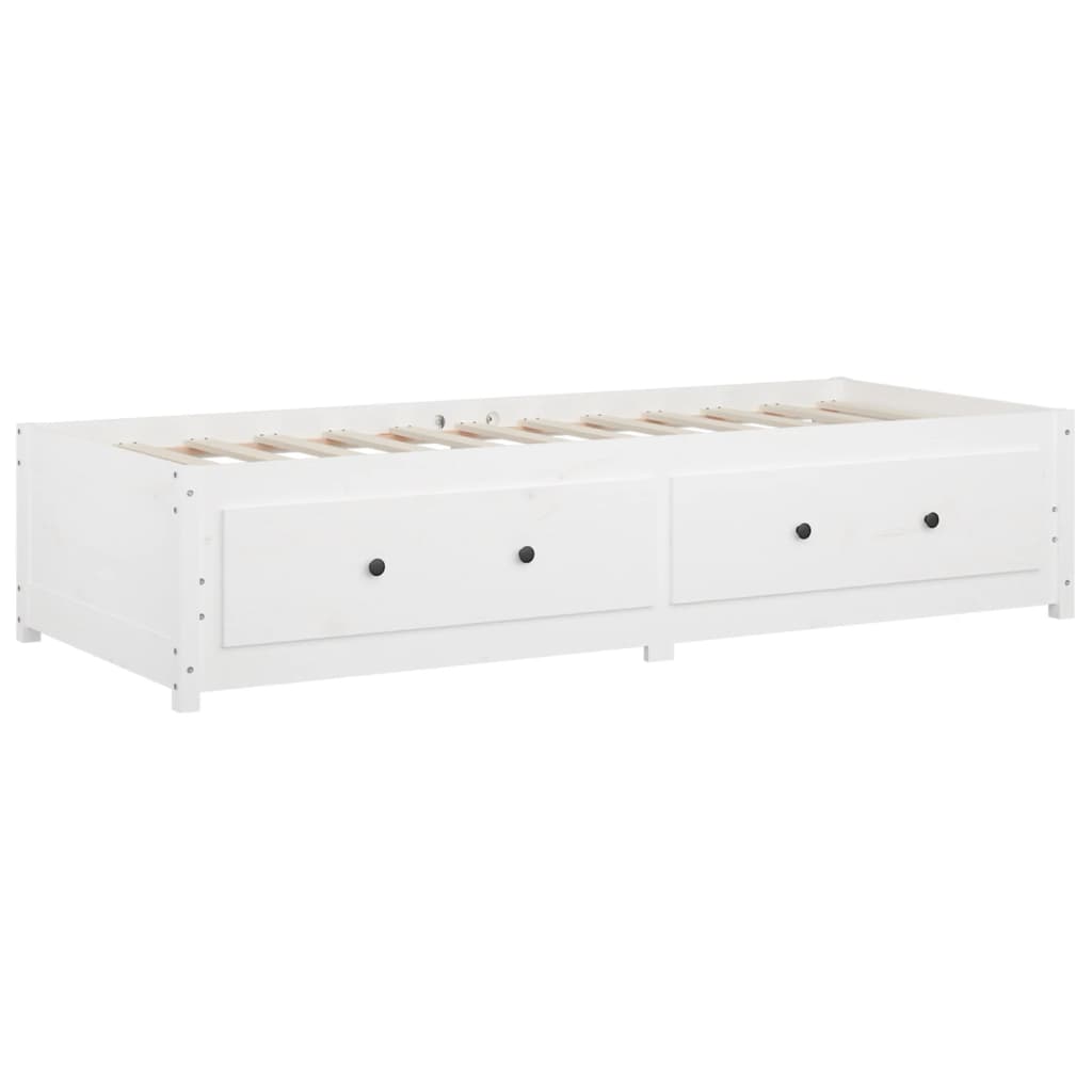 Day Bed without Mattress White 90x190 cm Single Solid Wood Pine