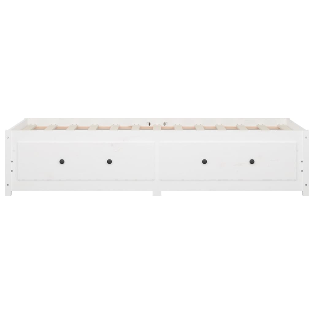 Day Bed without Mattress White 90x190 cm Single Solid Wood Pine