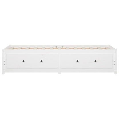 Day Bed without Mattress White 90x190 cm Single Solid Wood Pine