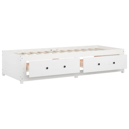 Day Bed without Mattress White 90x190 cm Single Solid Wood Pine