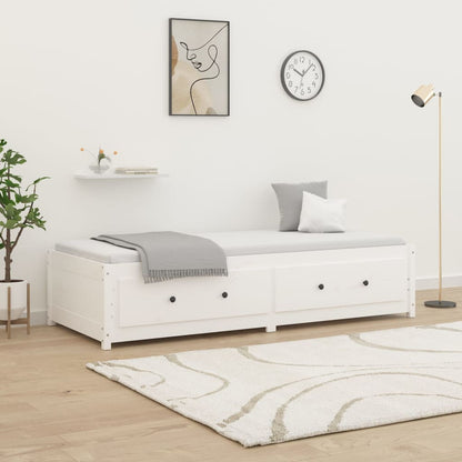 Day Bed without Mattress White 90x190 cm Single Solid Wood Pine