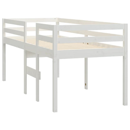 High Sleeper Bed White Small Single Solid Wood Pine