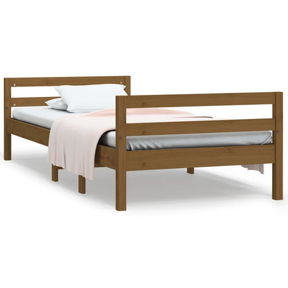 Bed Frame without Mattress Honey Brown 90x200 cm Solid Wood Pine