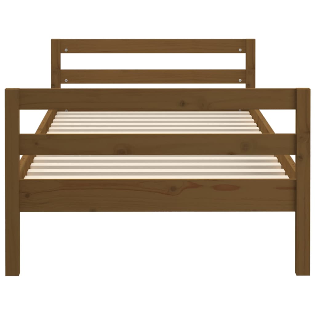 Bed Frame without Mattress Honey Brown 90x200 cm Solid Wood Pine