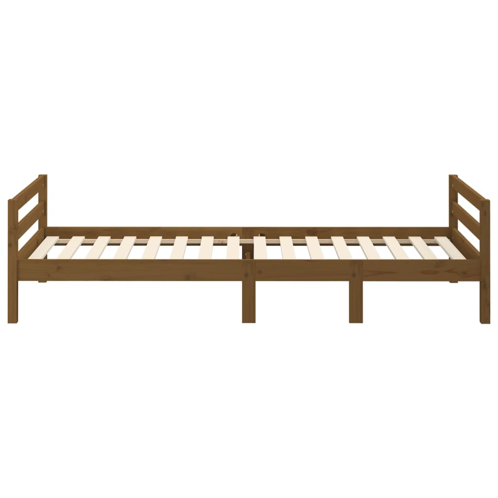 Bed Frame without Mattress Honey Brown 90x200 cm Solid Wood Pine