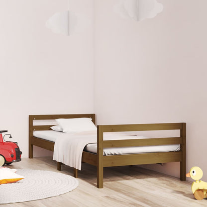 Bed Frame without Mattress Honey Brown 90x200 cm Solid Wood Pine