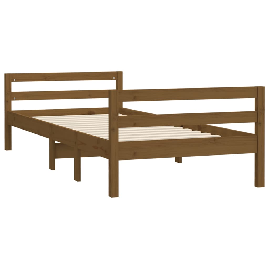 Bed Frame Honey Brown 90x190 cm Single Solid Wood Pine