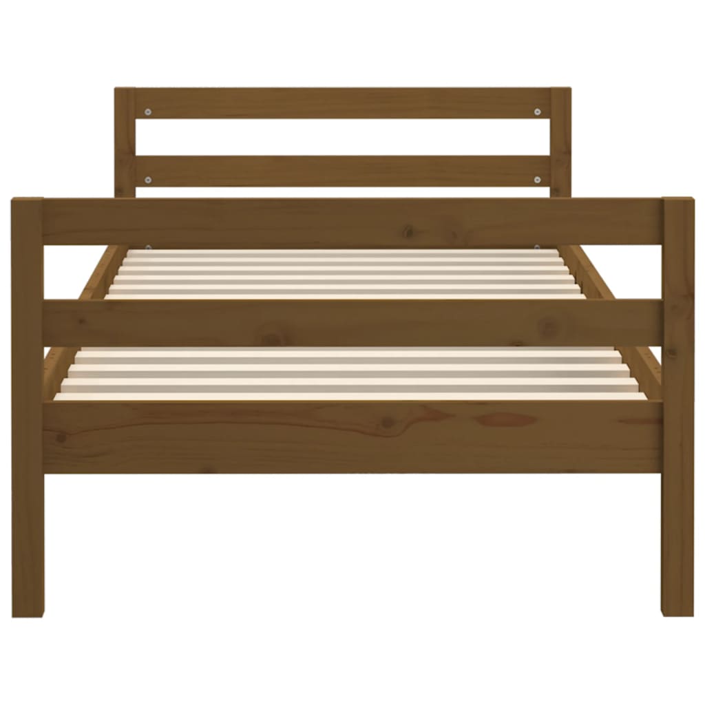 Bed Frame Honey Brown 90x190 cm Single Solid Wood Pine