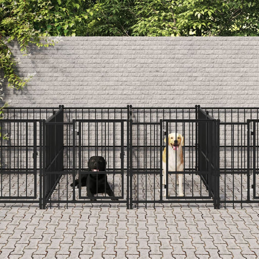 Outdoor Dog Kennel Steel 13.14 m²