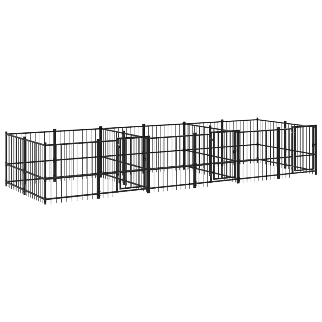 Outdoor Dog Kennel Steel 11.26 m²