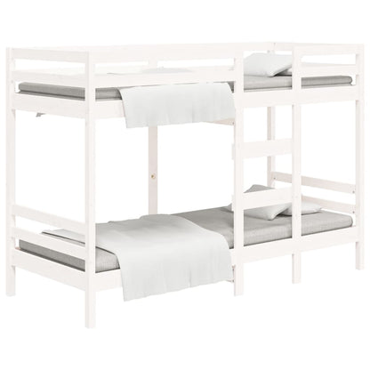 Bunk Bed without Mattress White 90x190 cm Single Solid Wood Pine