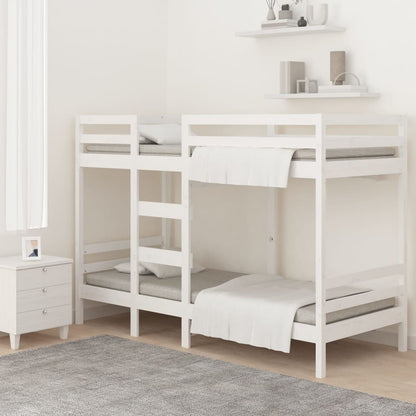 Bunk Bed without Mattress White 90x190 cm Single Solid Wood Pine