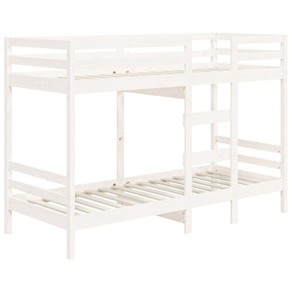 Bunk Bed without Mattress White 90x190 cm Single Solid Wood Pine