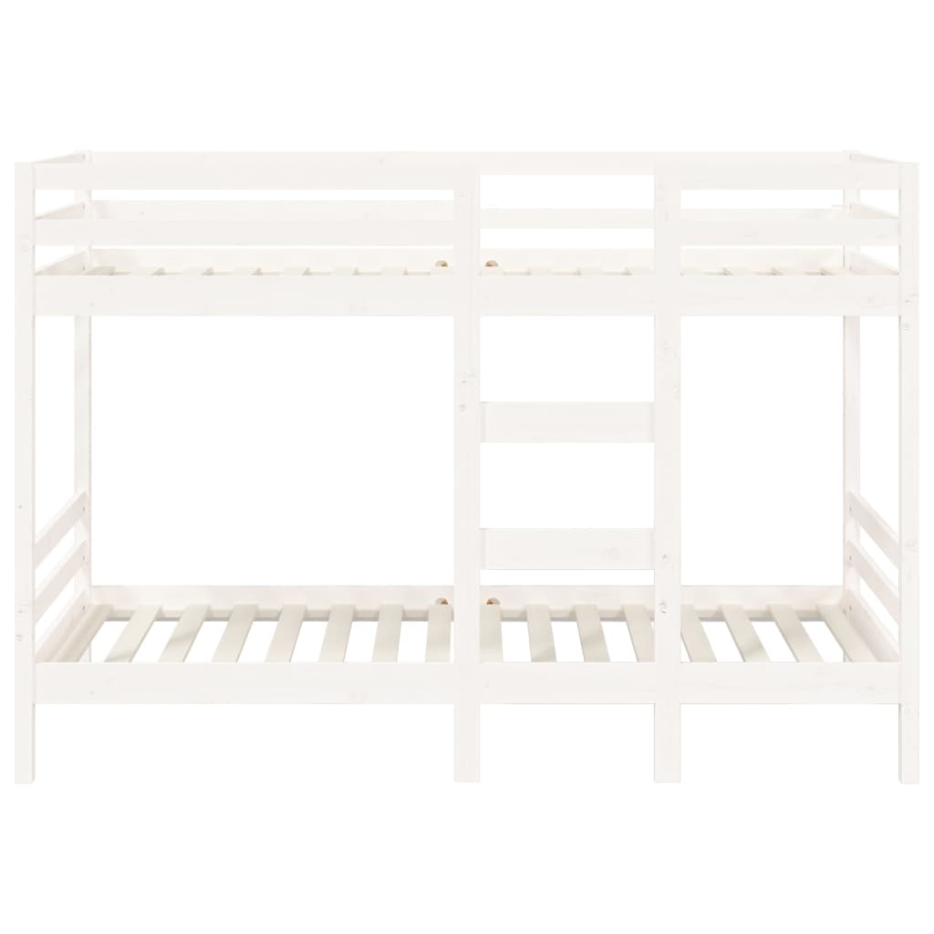 Bunk Bed without Mattress White 90x190 cm Single Solid Wood Pine