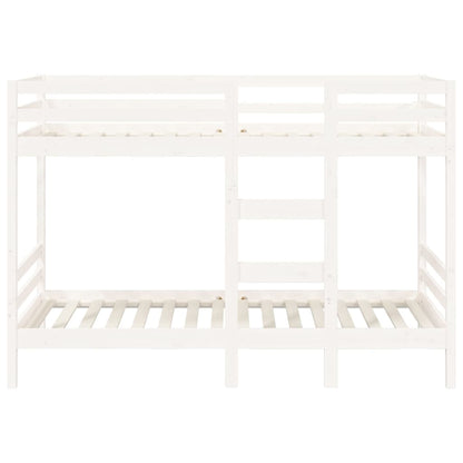 Bunk Bed without Mattress White 90x190 cm Single Solid Wood Pine