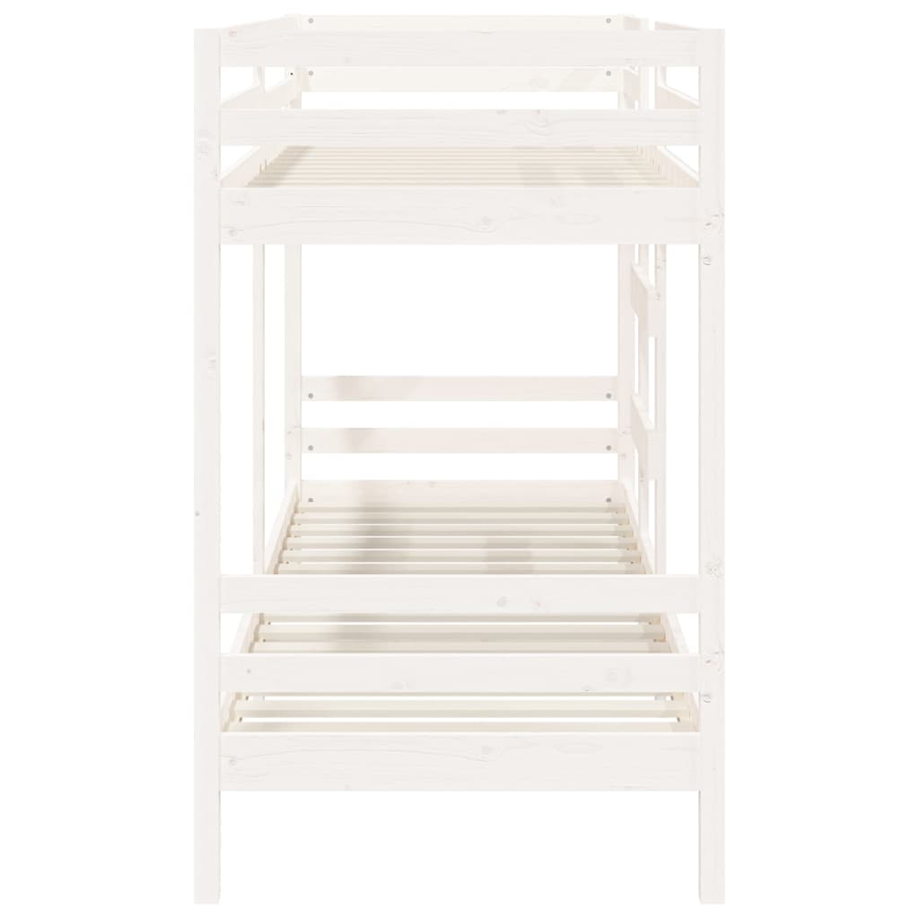 Bunk Bed without Mattress White 90x190 cm Single Solid Wood Pine