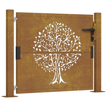 Garden Gate 105x80 cm Corten Steel Tree Design