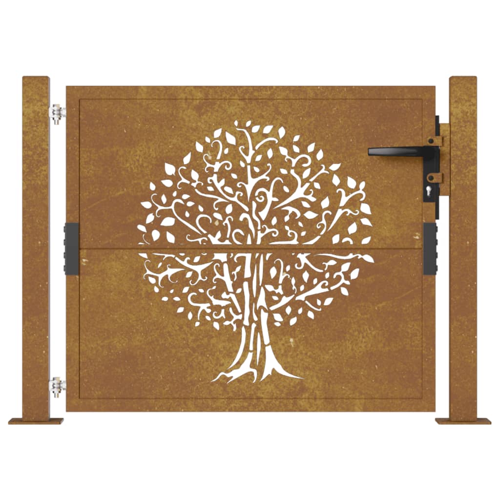 Garden Gate 105x80 cm Corten Steel Tree Design