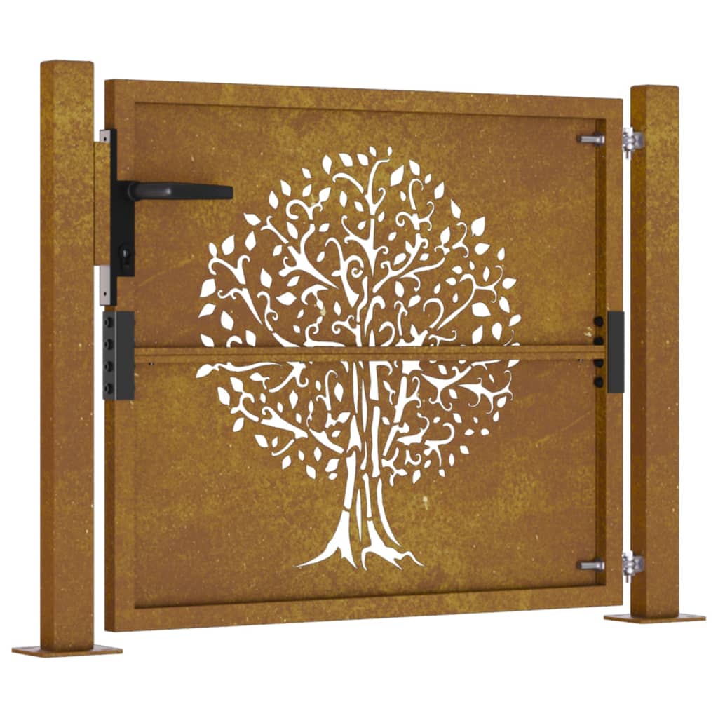 Garden Gate 105x80 cm Corten Steel Tree Design