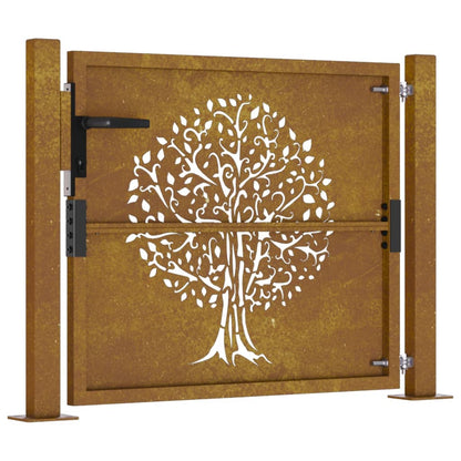 Garden Gate 105x80 cm Corten Steel Tree Design