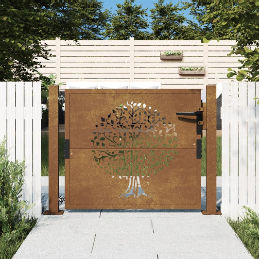 Garden Gate 105x105 cm Corten Steel Tree Design